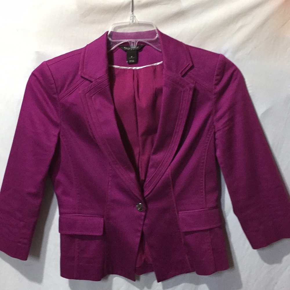 White House Black Market Purple Blazer Size 8